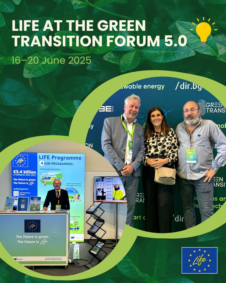LIFE at the #GreenTransitionForum 5.0 in Sofia 🇧🇬

We’re showcasing the EU’s commitment to green innovation &amp; sustainable infrastructure across Central &amp; Eastern Europe.

Stop by our stand! We’re here to answer all your #EULife25 call questions! ✍️

👉 europa.eu/!jm3H7P