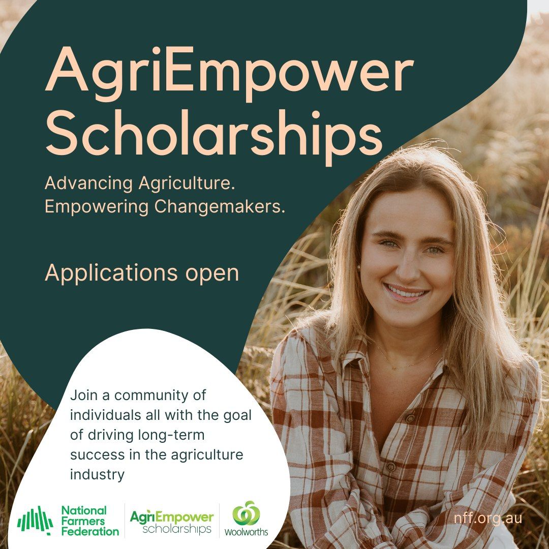 Do you know an ambitious young person with big agricultural dreams? 🌱 Tell them about the new AgriEmpower Scholarships! There’s $400,000 worth of support for five people aged 25-40, thanks to Woolworths and National Farmers' Federation. More: buff.ly/5BPCJCV