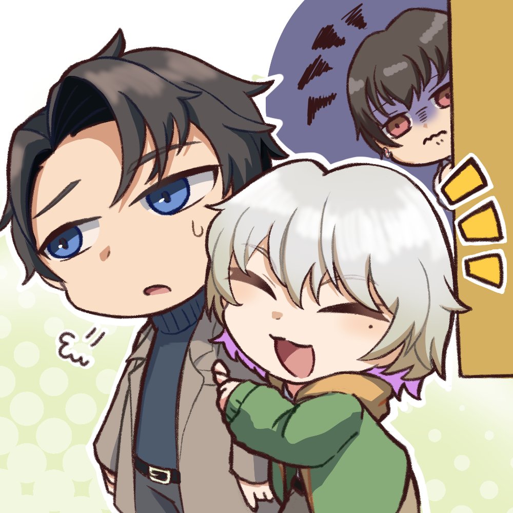 穣   「がっくん～～つれんこと言わんで
　　   自分と遊ぼうや～～」

学人「どうせ貴方のことです。
　　　他に誘う相手などたくさんいるでしょう？」

颯希「（あんなに学人くんにくっついて……
　　　　羨ましい……あの2人どういう関係！？）