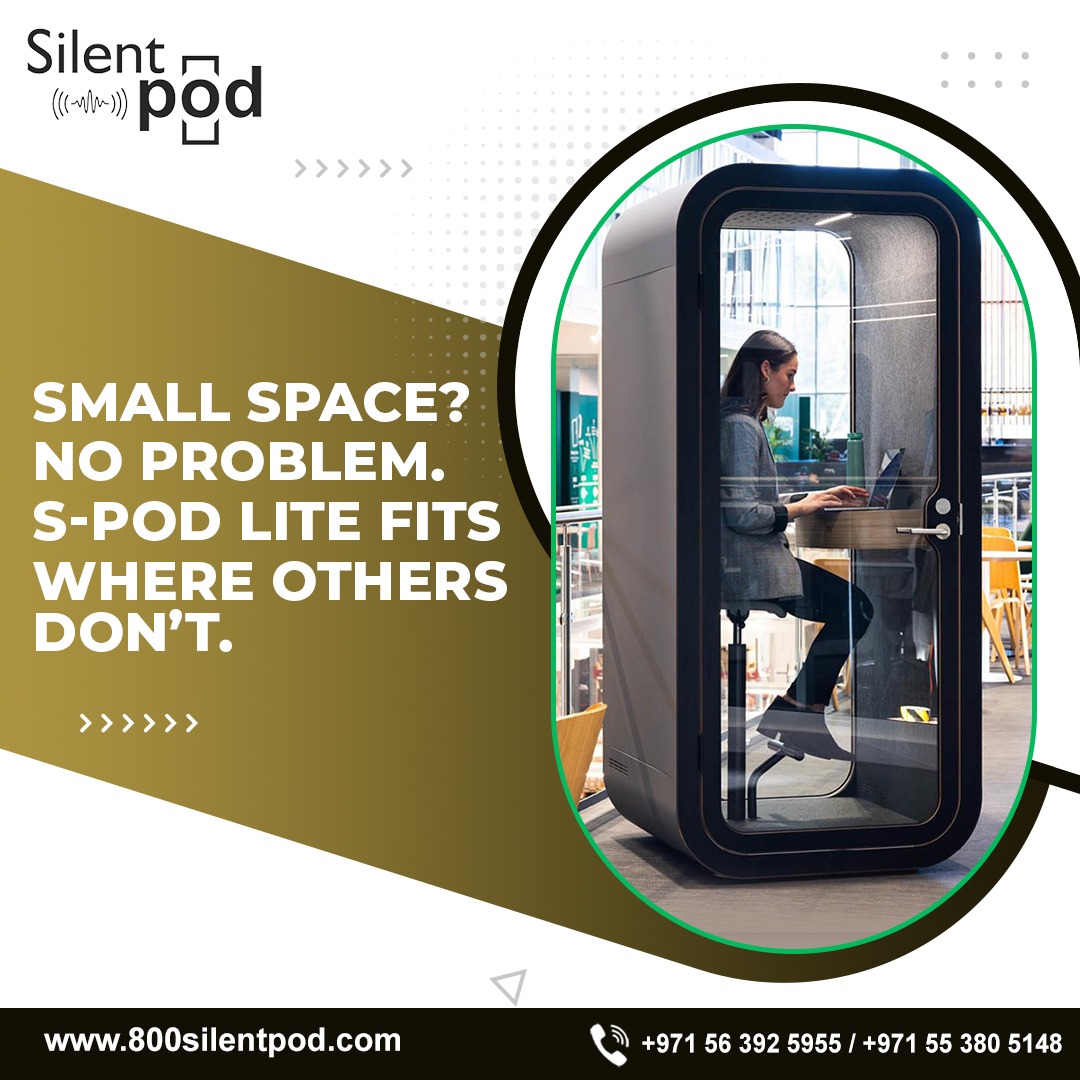 800silentPod's tweet image. Limited space? No problem! The #SPodLite is designed for small offices, coworking hubs, and startups—offering #soundproof privacy, modern design, and total focus, all in a #compactsize. Grab yours now for just #9999AED! Visit 800silentpod.com to know more.