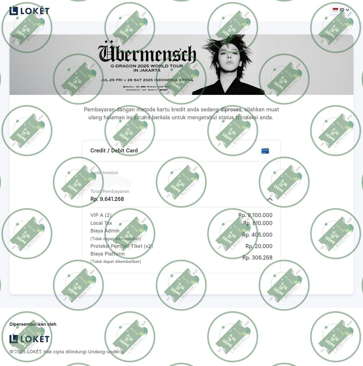 pulbatickets's tweet photo. Secured 4 tix VIP A for G-Dragon Ubermensch in Jakarta day 1 

Terima kasih telah menggunakan jasa kami 🫶 https://t.co/oBafAtoL3N