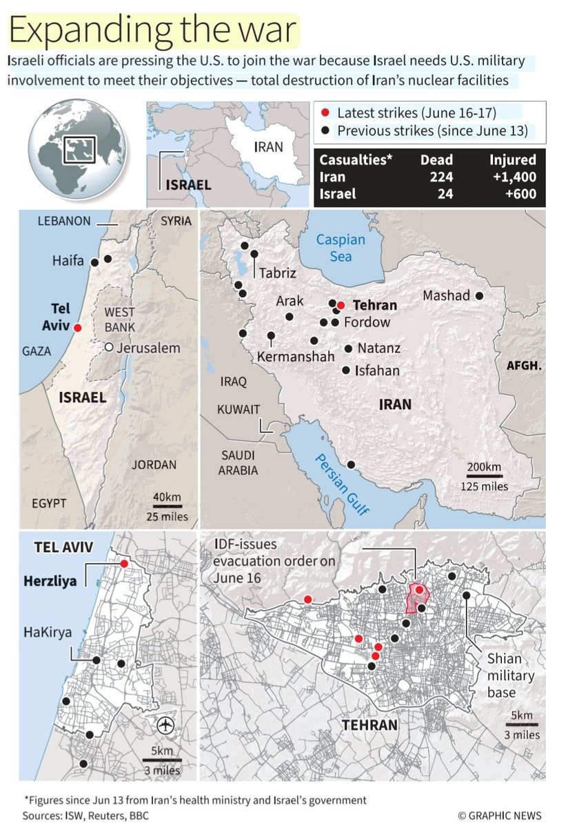 Here's a map that went with the story explaining the Israeli strikes and Iran's counterattacks.
