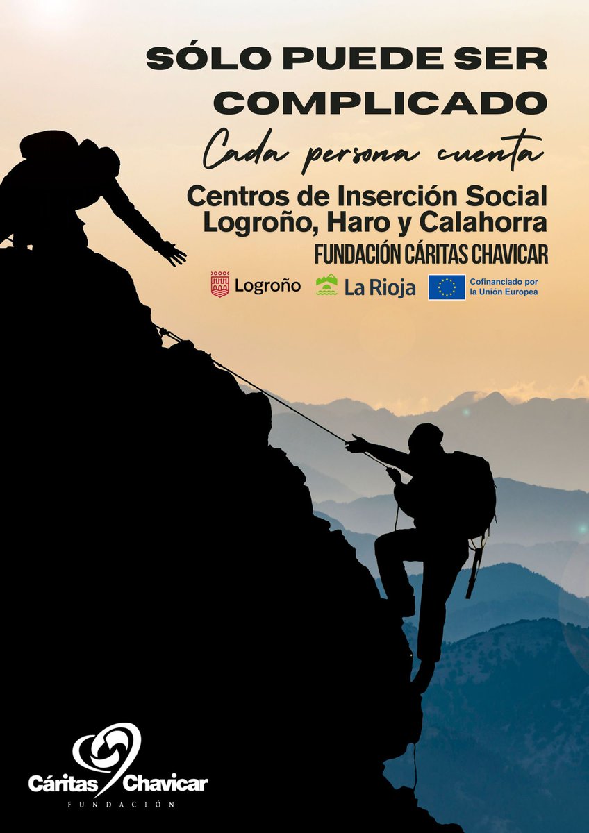 'Sólo es más complicado'
¿Conoces nuestros Centros de #InserciónSocial?
En #Logroño, #Haro y #Calahorra
Socializar, motivar, capacitar y empoderar
Esos son nuestros #objetivos xq #cadapersonacuenta
