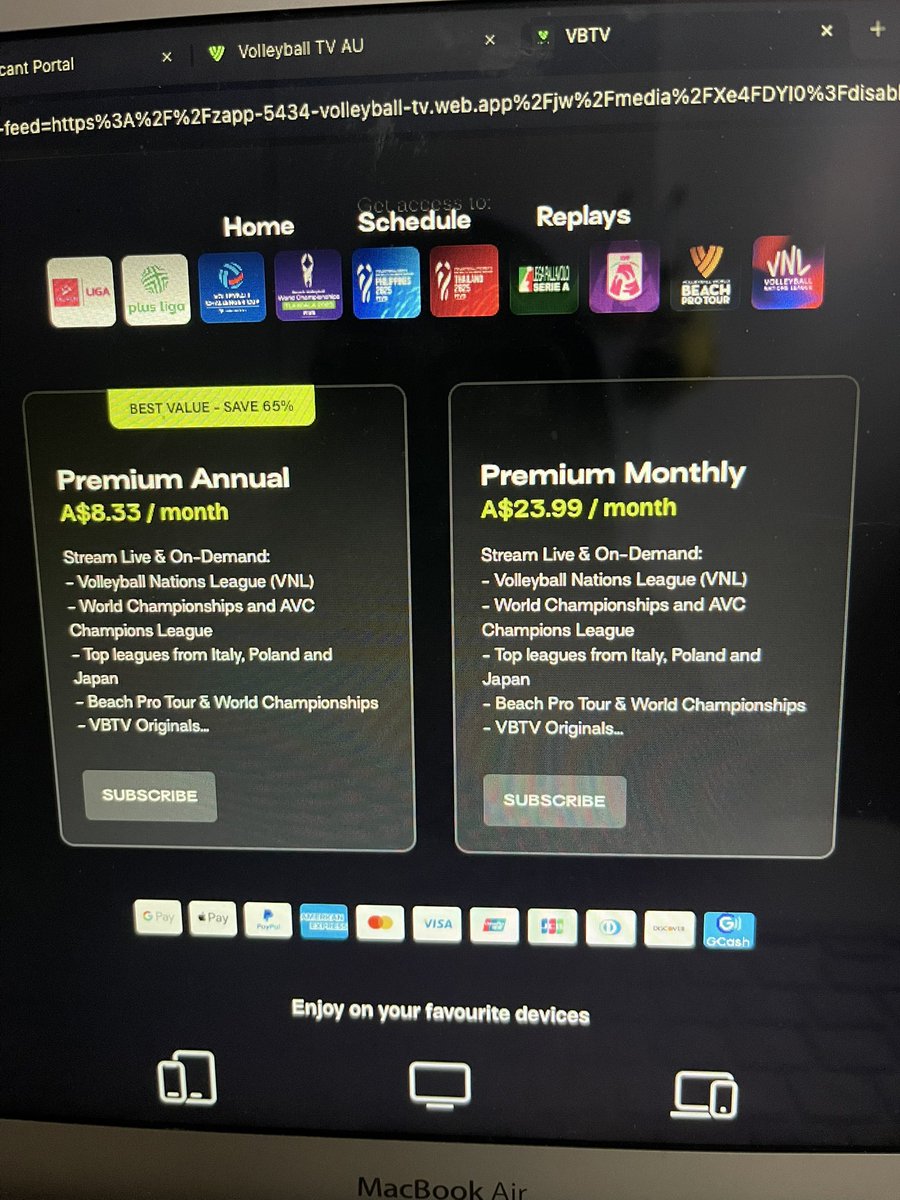 fishywis's tweet photo. both app &amp; website are not working at all trying to subscribe to watch #Vnl2025 but  whenever you pick a plan either 8.33 or 23.99 will end up to 99 plan wth 🤦🏻‍♀️
@volleyballworld https://t.co/zPEPYkc9sM