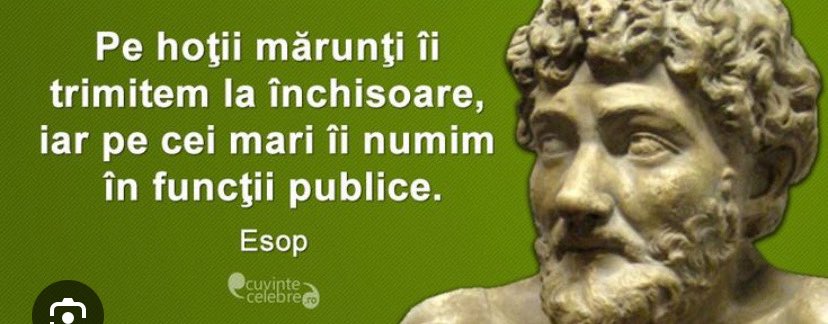 bee16464's tweet photo. Cugetarea zilei sau cum furtul în formă continuată să se transforme în muncă în folosul comunității .
#Esop, #Machiavelli, #Platon sau #Orwell te invită la #civism🤷🏼♀️ https://t.co/sE4yOU4hy3