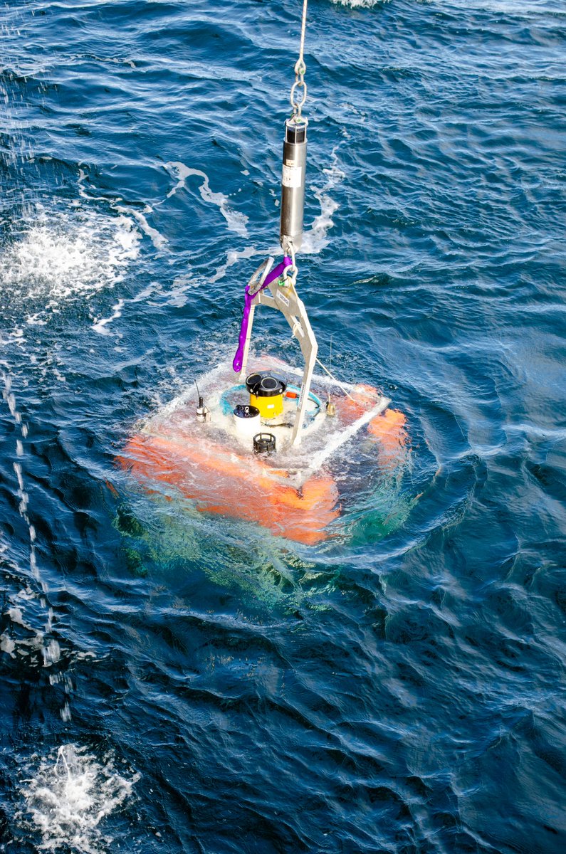 GeorgeEUproject's tweet image. Last week, EMSO Generic Instrument Module (EGIM) seabed lander was successfully deployed at the PAP site in NE Atlantic, with new TA, DIC, pH & pCO₂ sensors developed in GEORGE. The EGIM was lowered to 4,850 m, where it will remain for a year to do autonomous measurements🌊