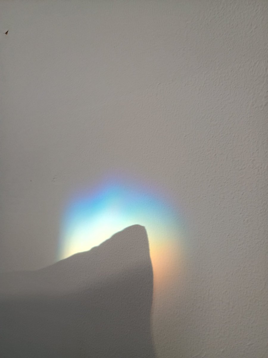 Took this photo of my wall as the window acted as a prism and made this lovely ephemeral piece of art for a minute. All natural and wonderful :) have a great day y'all x