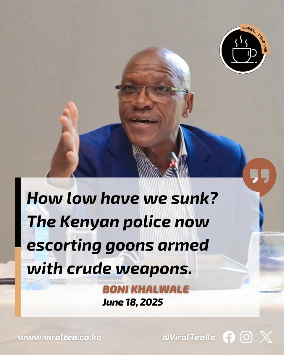 How low have we sunk? The Kenyan police now escorting goons armed with crude weapons- Boni Khalwale