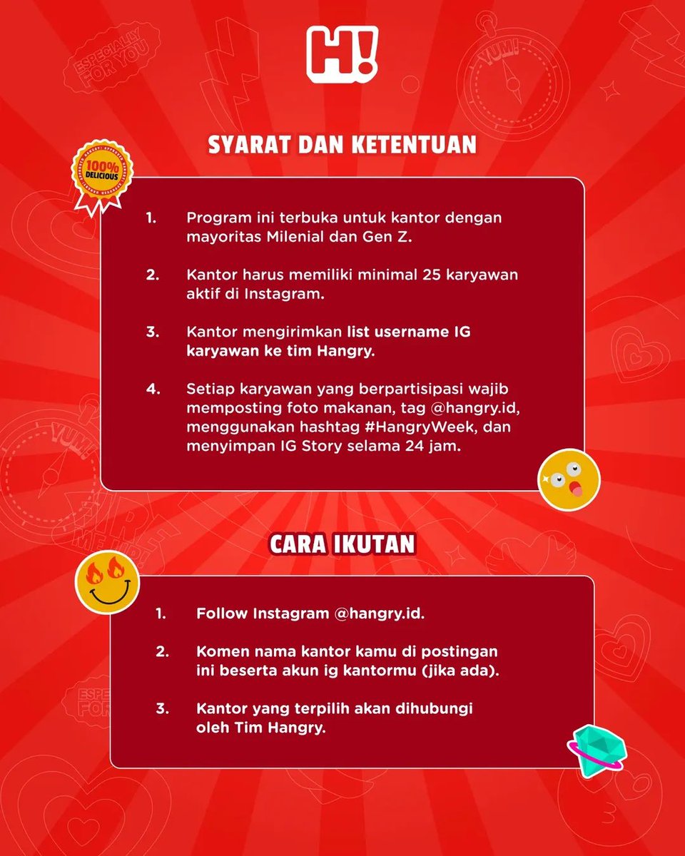 Ada yang kantor nya mau ditraktir Hangry ga disini? Retweet dulu dong😍