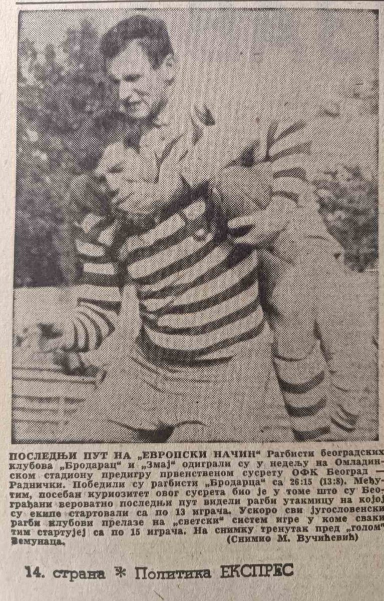 I found an excellent article, June 10, 1964 the day when rugby league died in Serbia (whole former Yugoslavia). Imagine at what level Serbia would be in the rugby league if it had continuity from 1953 until today. Unfortunately, there was no support at the international level.