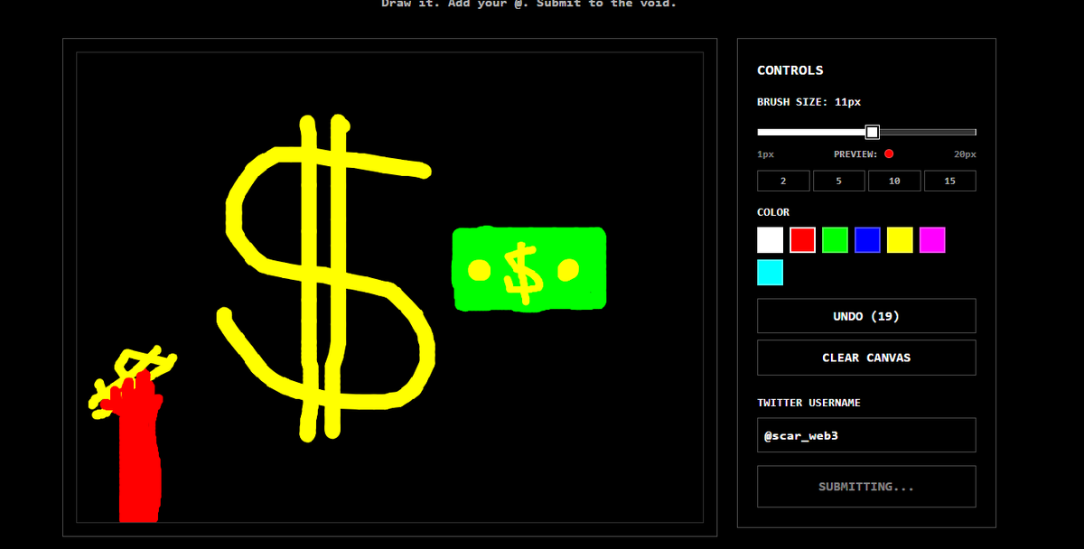 Whatever this blank canvas represents, I see it as a space full of opportunity.

It feels like the beginning of a revolution in Web3, one that could lead to something big

both in impact and in value.

Note: That is a red hand holding a lightning bolt of Dollar Sign
 
<a href="/bl4nkorg/">BL4NK</a>