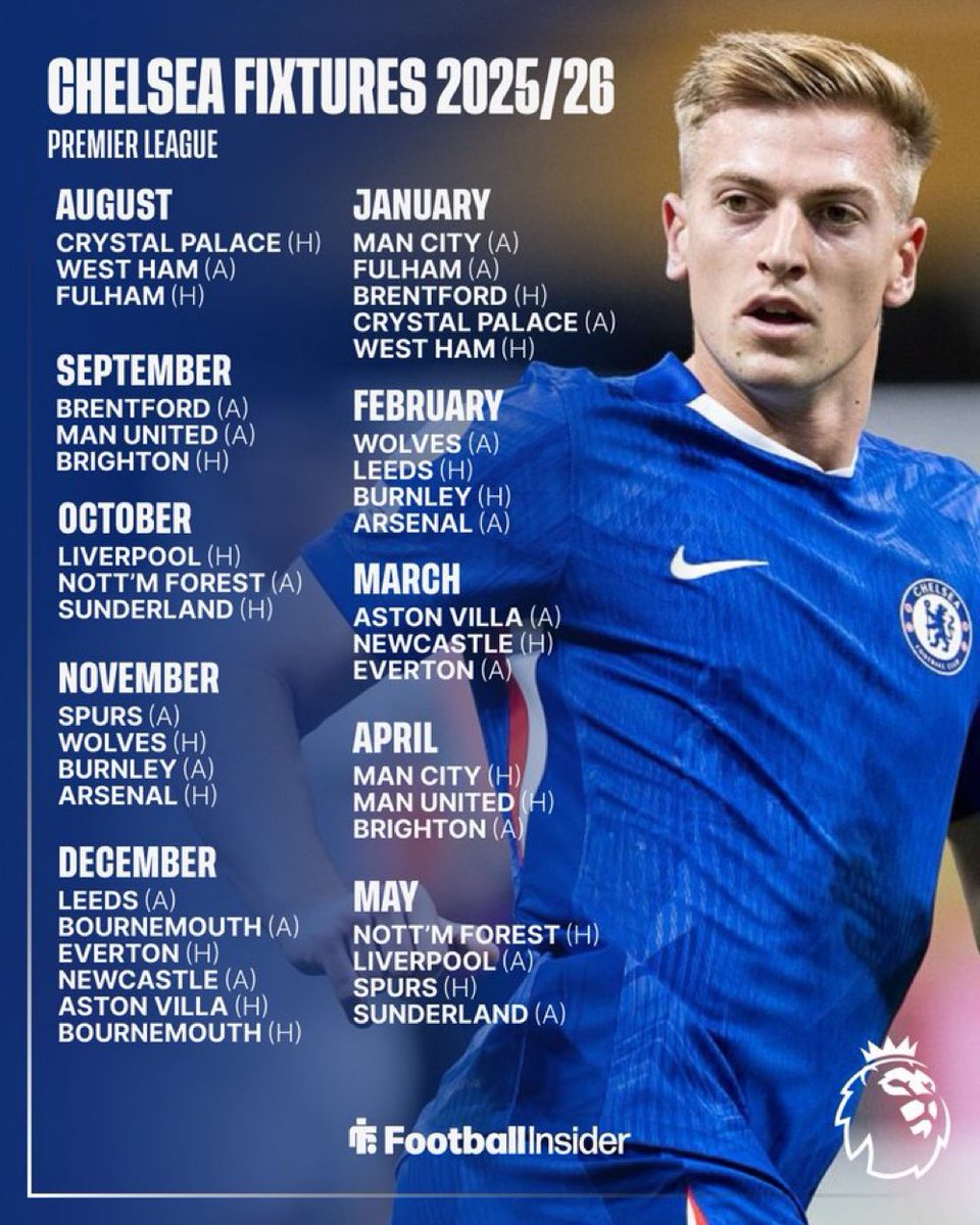Here is our full Chelsea’s fixture list for the next season. Which month do you think is the toughest? 🗓️