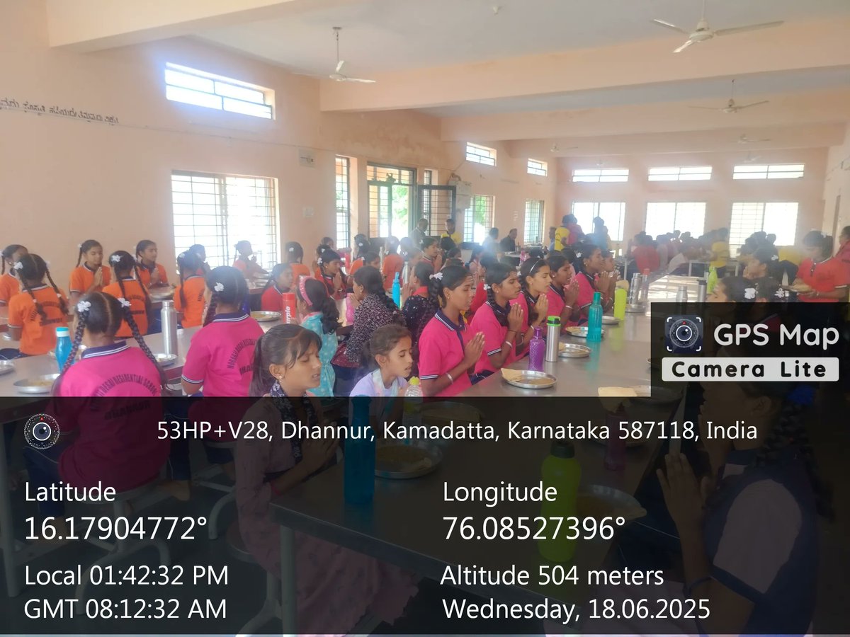 Lunch MDRS dhannur  #SocialAudit_SWDMeals #SocialWelfare_Karnataka <a href="/SWDGoK/">ಸಮಾಜ ಕಲ್ಯಾಣ ಇಲಾಖೆ</a>