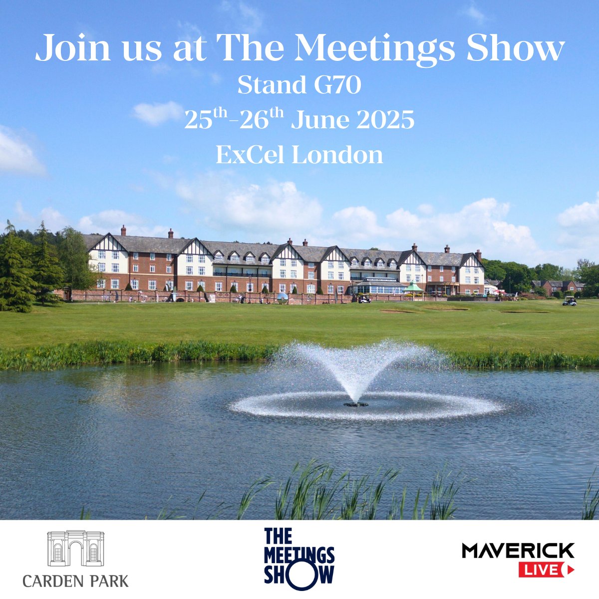 The countdown is on until The Meetings Show! 🗓️

Find us at stand G70 where you'll meet Dan and Jess. Plus you'll have the chance to meet Rhys from Maverick Live. We can't wait to see you there 

#themeetingsshow #hospitality #conference #events