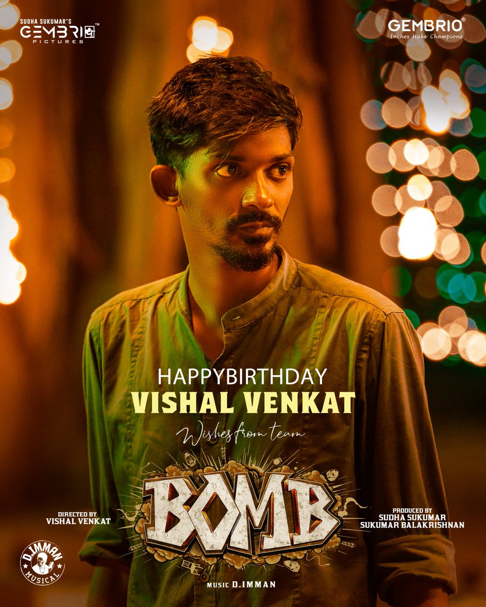 Gembrio Pictures (@gembriopictures) on Twitter photo 🎉 Wishing a very Happy Birthday to the talented Director Vishal Venkat! 🎬🎂
✨ May this year bring you endless inspiration , great success 🏆, and memorable cinematic moments 🎞️🌟
With best wishes,
<a href="/gembriopictures/">Gembrio Pictures</a> & Team BOMB <a href="/vishalvenkat_18/">Vishal Venkat</a> 🎉 Wishing a very Happy Birthday to the talented Director Vishal Venkat! 🎬🎂
✨ May this year bring you endless inspiration , great success 🏆, and memorable cinematic moments 🎞️🌟
With best wishes,
<a href="/gembriopictures/">Gembrio Pictures</a> & Team BOMB <a href="/vishalvenkat_18/">Vishal Venkat</a>