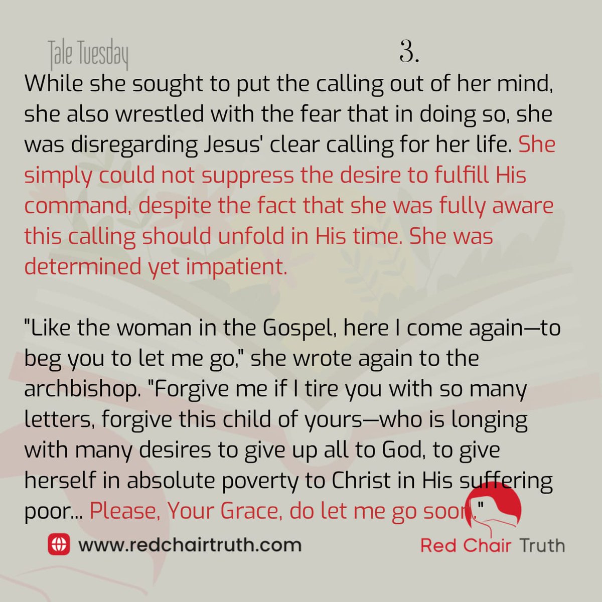 redchairtruth1's tweet image. Some stop when obstacles rise. But not her. Mother Teresa pressed on—torn between God’s call and man’s delay. When Rome stayed silent, would she wait or war for purpose?

Come witness her wrestle this Tale Tuesday.

#RedChairTruth #TaleTuesday #Faith #RCT #ItaUdoh