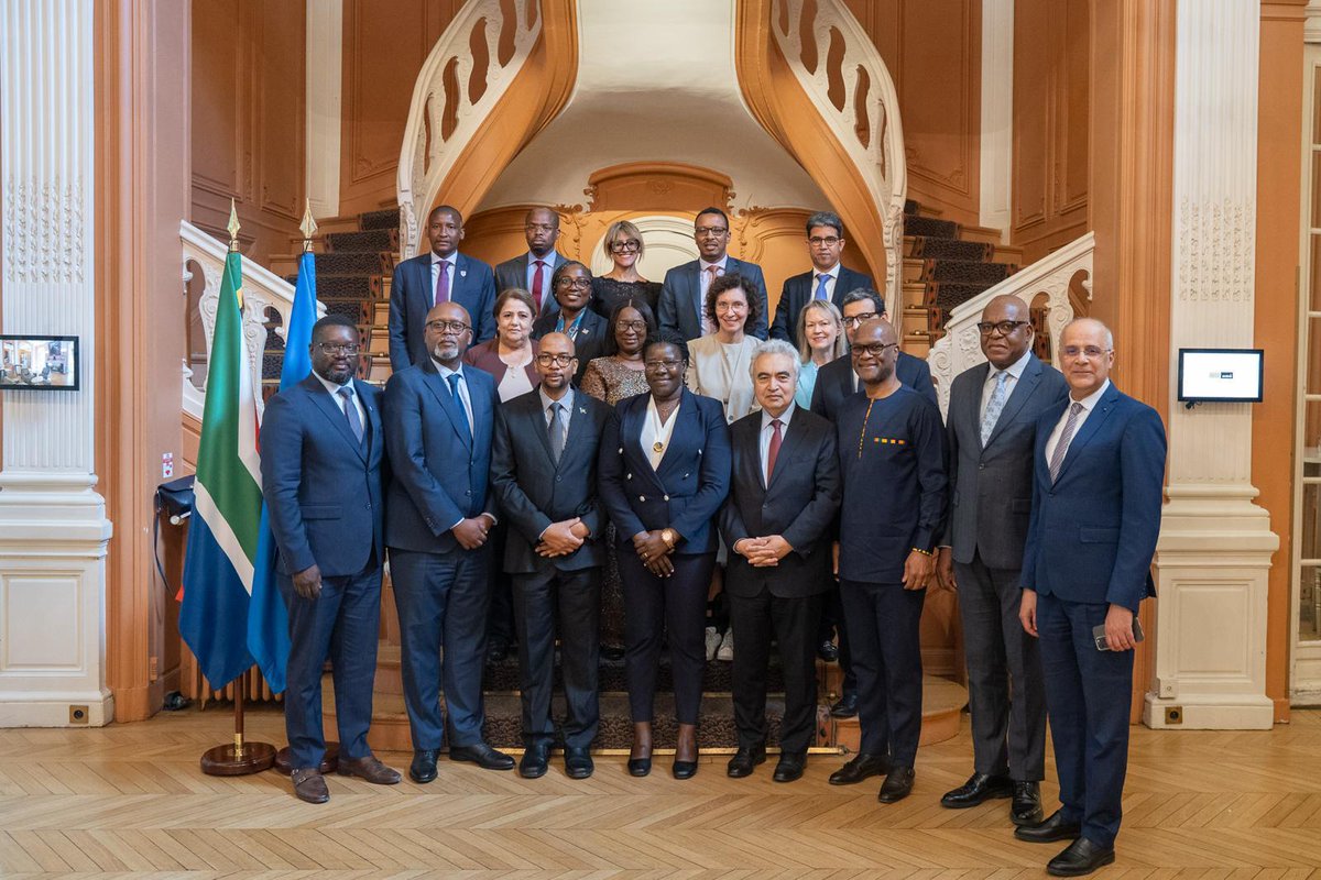 INTERNATIONAL ENERGY AGENCY. The Executive Director of the International Energy Agency, Dr Fatih and the H.E. Nathi Mthethwa, co-hosted African Ambassadors luncheon to share perspectives on South Africa/IEA collaboration, in particular in the G20 Energy Transition Working Group.