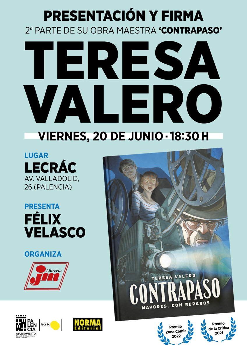 Biblioteca Lecrác (@biblecrac) on Twitter photo 📢Presentación mañana de la 2ª parte del #cómic "Contrapaso", de Teresa Valero, a las 18.30 horas en tu #Biblioteca
Entrada libre hasta completar aforo
<a href="/NormaEditorial/">Norma Editorial</a>
#Palencia <a href="/PalenciaCultura/">Palencia Cultura</a> <a href="/LecracPalencia/">LECRAC PALENCIA</a> 📢Presentación mañana de la 2ª parte del #cómic "Contrapaso", de Teresa Valero, a las 18.30 horas en tu #Biblioteca
Entrada libre hasta completar aforo
<a href="/NormaEditorial/">Norma Editorial</a>
#Palencia <a href="/PalenciaCultura/">Palencia Cultura</a> <a href="/LecracPalencia/">LECRAC PALENCIA</a>
