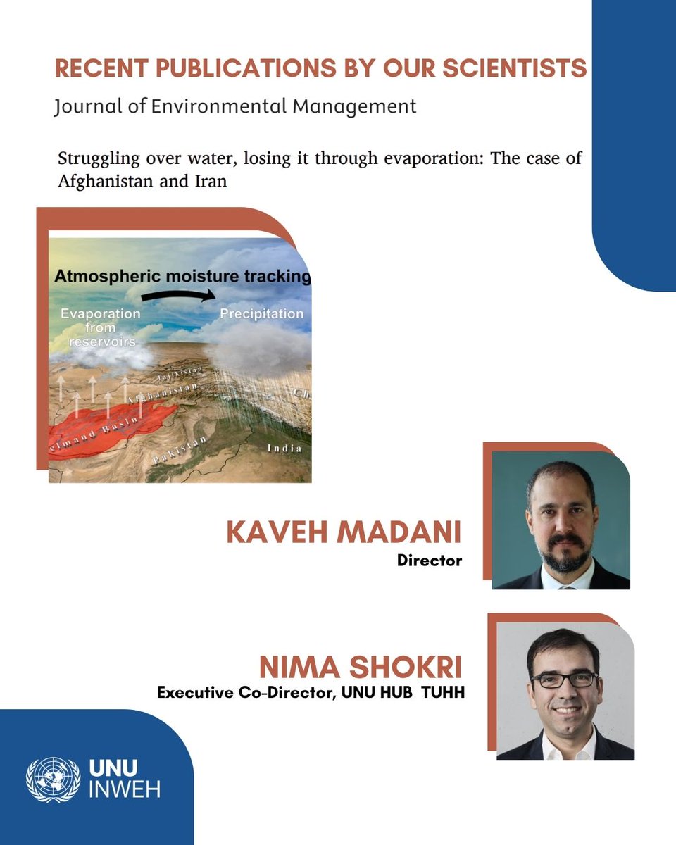 #UNUINWEH research reveals that 92% of water evaporated from reservoirs in the Helmand Basin doesn’t return—it rains elsewhere.

With much of it falling in India and Pakistan, this transboundary loss has major implications for water diplomacy.

📖 Read: sciencedirect.com/science/articl…
