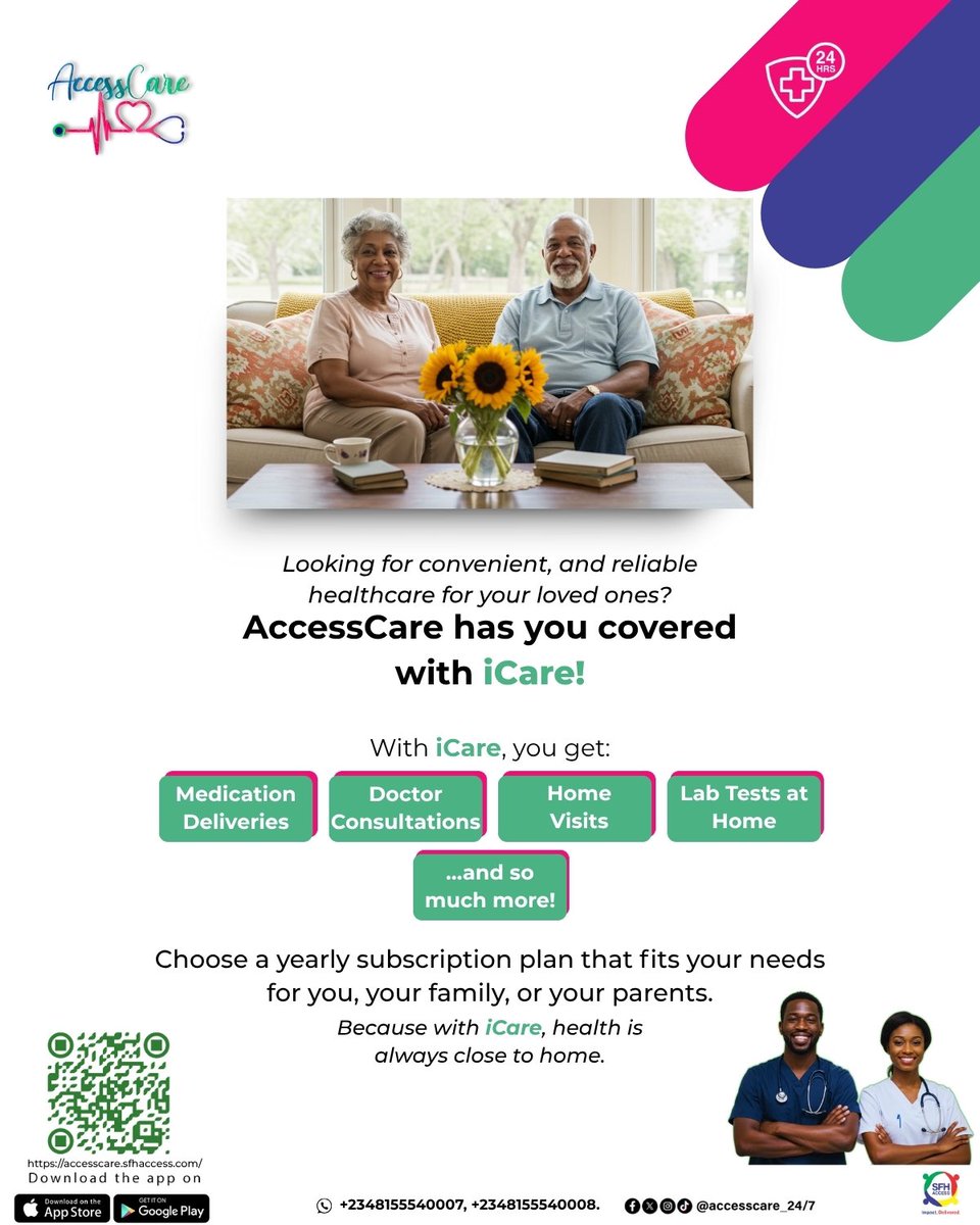 With iCare by AccessCare, you get doctor visits, medications, lab tests and more right at home to make caring for your loved ones easier.💚
Choose a plan that fits your needs and leave the rest to us.

📲 Click the link in bio to sign up today!

#iCare #AccessCare #Healthcare