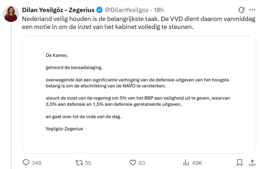 veen_els's tweet photo. Dezelfde partijen waar we de corona-spoedwet aan hebben te danken helpen nu om er enorm veel geld voor Defensie door te drukken. Toen was het virus de reden en nu toegenomen dreiging vanuit Rusland. En de media zijn weer propagandakanaal. Alles voor onze vrijheid en veiligheid. https://t.co/NWETBN7dMC