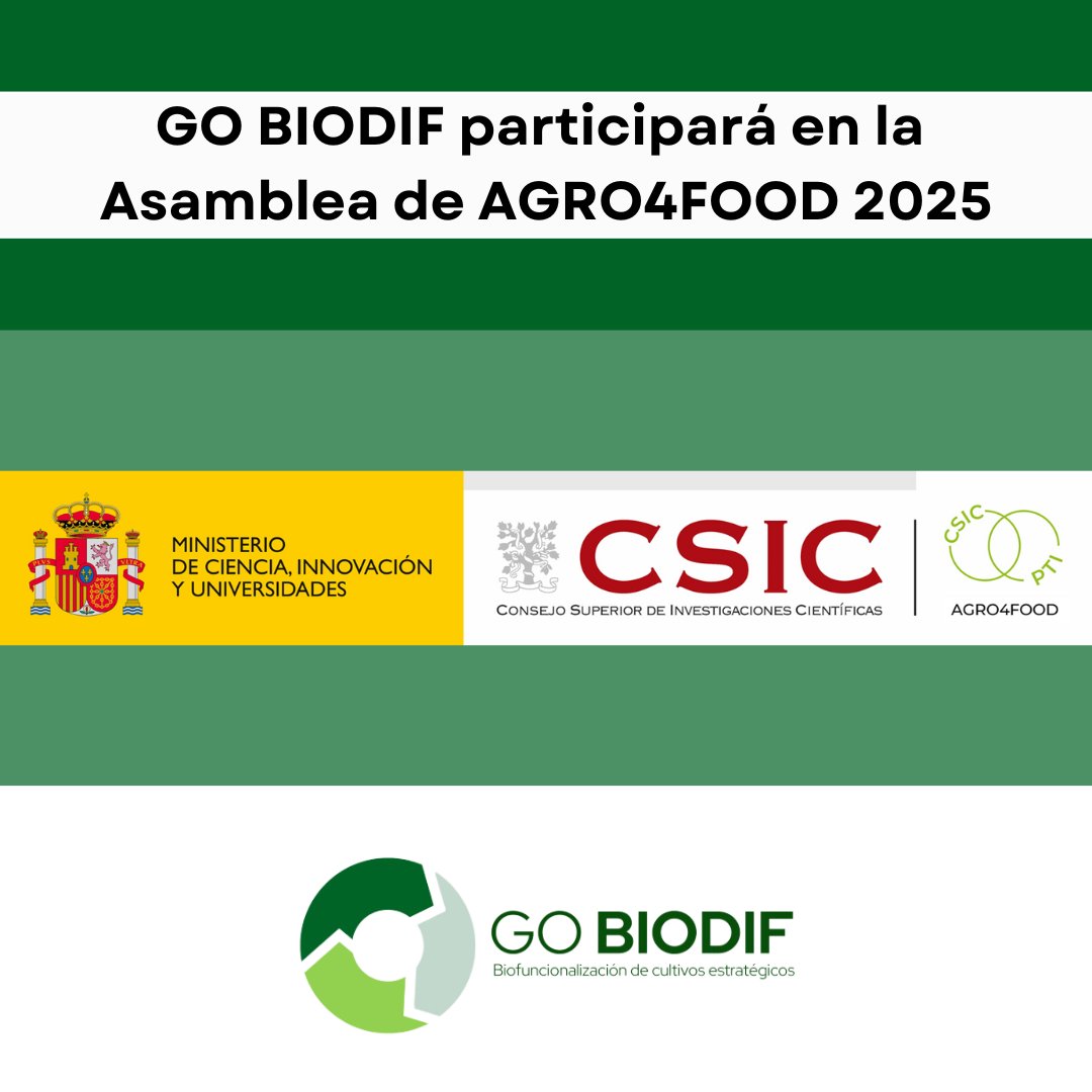 gobiodif's tweet image. 🌱 ¡El Grupo Operativo #BIODIF participará en la Asamblea AGRO4FOOD 2025!
📅 19 de junio de 2025 – 11:00 h
📍 Salón de Actos del ICTAN-CSIC (Madrid) + Formato virtual
👩🔬👨🔬 Organiza: PTI AGRO4FOOD – CSIC
✅ Inscripción gratuita 👉saco.csic.es/apps/forms/s/g…