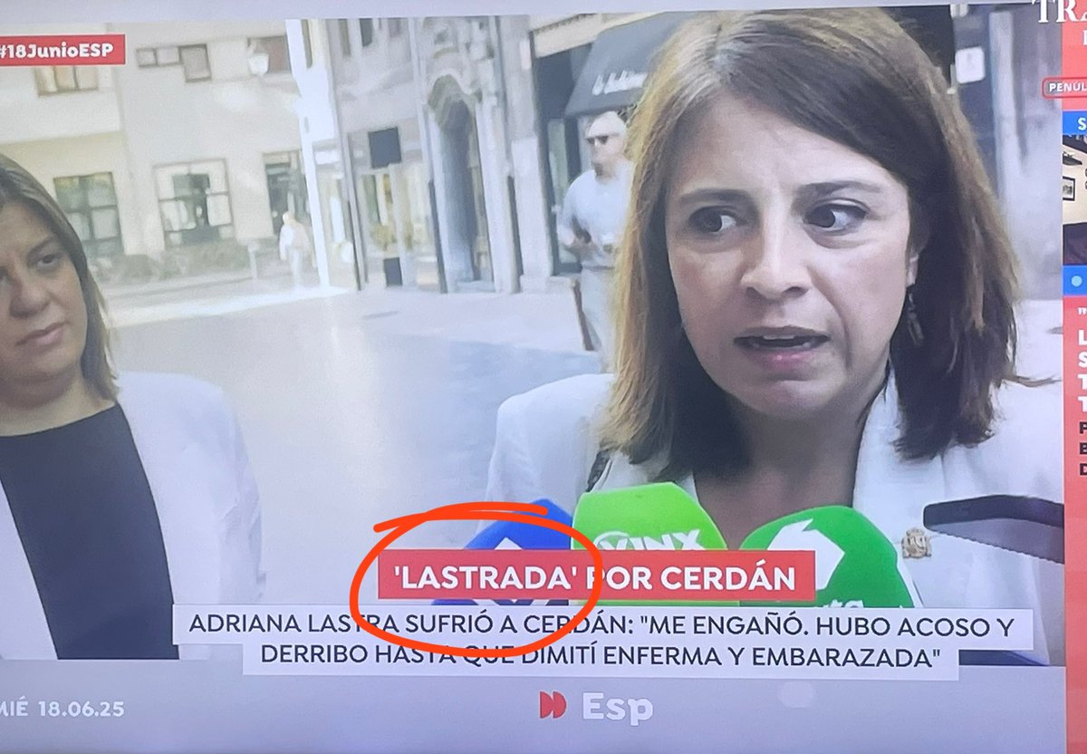 Miguel Castilla🇪🇸 (@miguelcastillla) on Twitter photo Don <a href="/pedroveraOyP/">Pedro Vera</a>, ojo, que tiene Ud. admiradores nada menos que en <a href="/EspejoPublico/">Espejo Público</a> 😅👏🏼
Adriana Lastra, “Lastrada” por Cerdán 🙌🏼 Don <a href="/pedroveraOyP/">Pedro Vera</a>, ojo, que tiene Ud. admiradores nada menos que en <a href="/EspejoPublico/">Espejo Público</a> 😅👏🏼
Adriana Lastra, “Lastrada” por Cerdán 🙌🏼