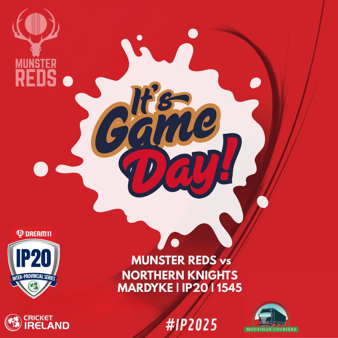 Munster Cricket (@munstercricket) on Twitter photo It's GAME DAY!
๐IP20
๐Munster Reds vs <a href="/NCU_Knights/">Northern Knights</a>
โ345pm
๐Mardyke
Come down and see some of the best cricket action!!
<a href="/cricketireland/">Cricket Ireland</a> #IP2025 It's GAME DAY!
๐IP20
๐Munster Reds vs <a href="/NCU_Knights/">Northern Knights</a>
โ345pm
๐Mardyke
Come down and see some of the best cricket action!!
<a href="/cricketireland/">Cricket Ireland</a> #IP2025