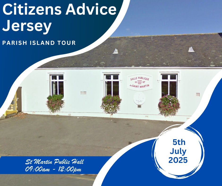🚨 IMPORTANT ANNOUNCEMENT 🚨

🌟 NEXT STOP ON OUR PARISH ISLAND TOUR 🌟

📍 St Martins Public Hall 🗓️ [Insert Date] 🕒 [Insert Time]

Citizens Advice Jersey will be there to offer advice and support. Come have a chat and a cuppa! ☕️

#Citizensadvicejersey #ParishIslandTour