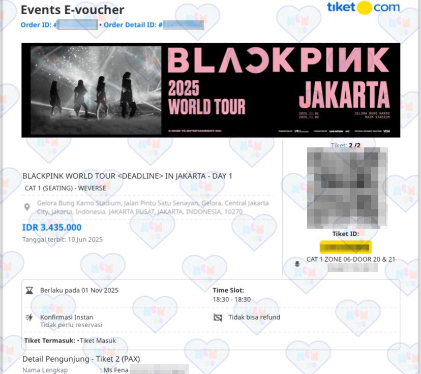 GObyMewtwo's tweet photo. WTS BLACKPINK WORLD TOUR <DEADLINE> IN JAKARTA

🗓 Day 1 - CAT 1 Zone 6 Presale Weverse
💌 2 Tickets
✅ atas nama pribadi  
💸harga web 

bisa cod venue/saat penukaran tiket💸

t. wts blackpink konser jakarta https://t.co/xbps99SJwS