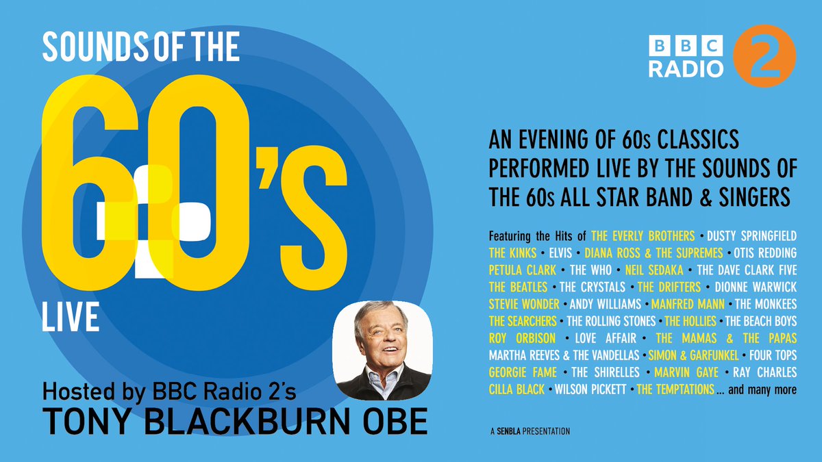 Get ready for an evening of live 60s music and tales from Radio 2’s legendary DJ, Tony Blackburn OBE 🎶 

Doors: 6:30pm
Show starts: 7:30pm
Running times: Approximately 2hrs 50 mins incl. interval

Sounds Of The 60s Live | Wed 18 Jun 
🎟️ atgtix.co/4ngvPnh