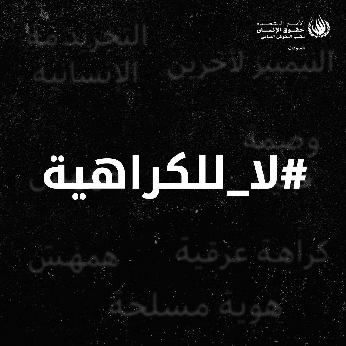 OHCHR_Sudan's tweet image. خطاب الكراهية ليس مجرد تعبير، بل وقود يؤجج العنف. في هذا اليوم الدولي لمناهضة خطاب الكراهية، تدعو مفوضية الأمم المتحدة السامية لحقوق الإنسان جميع الجهات إلى التصدي للتمييز، والدفاع عن الحقيقة والكرامة والحوار.
في أوقات النزاع، يجب أن تداوي الكلمات لا أن تؤذي. #لا_للكراهية