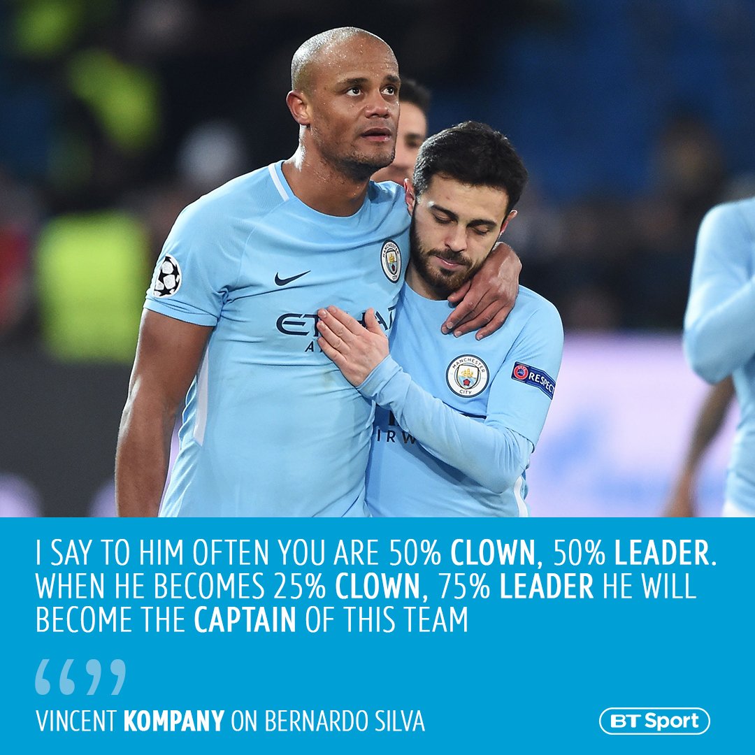 Kompany in 2019. 6 years later Bernardo's named captain