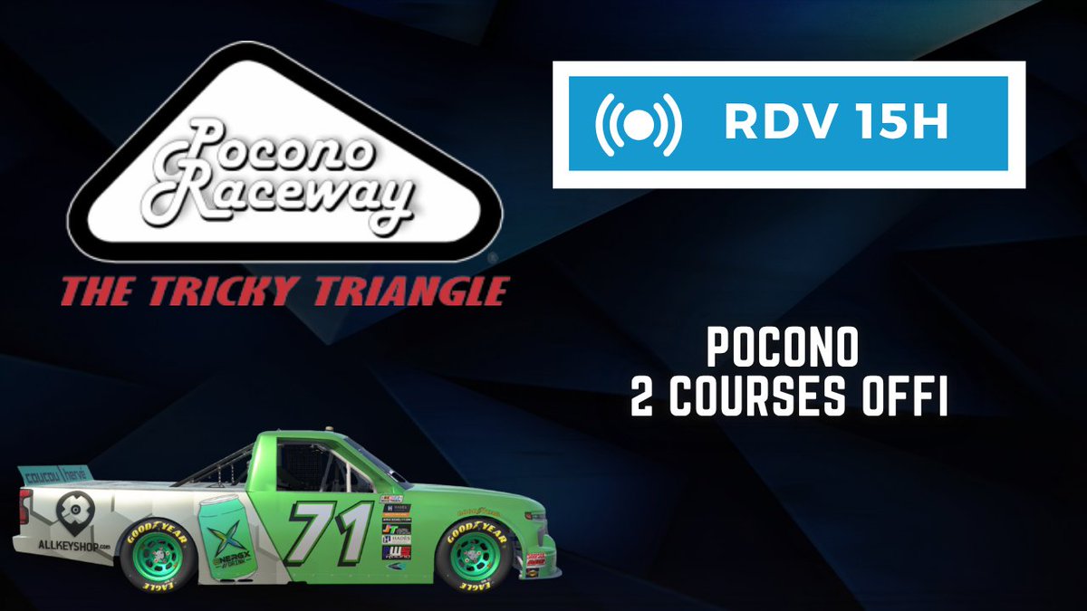 RDV a 15h pour 2 courses en officiel sur Pocono ! 

J'ai déjà peur !