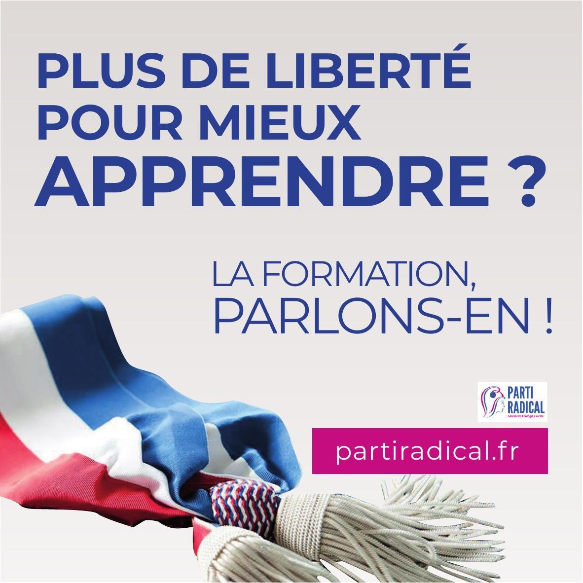 PartiRadical's tweet photo. 🗣️Un projet politique pour gagner plus de #libertés ? Parlons-en ! #formation
➡️Rejoignez le @PartiRadical : https://t.co/WGLbd4JoRA https://t.co/ih1CHzn3q0