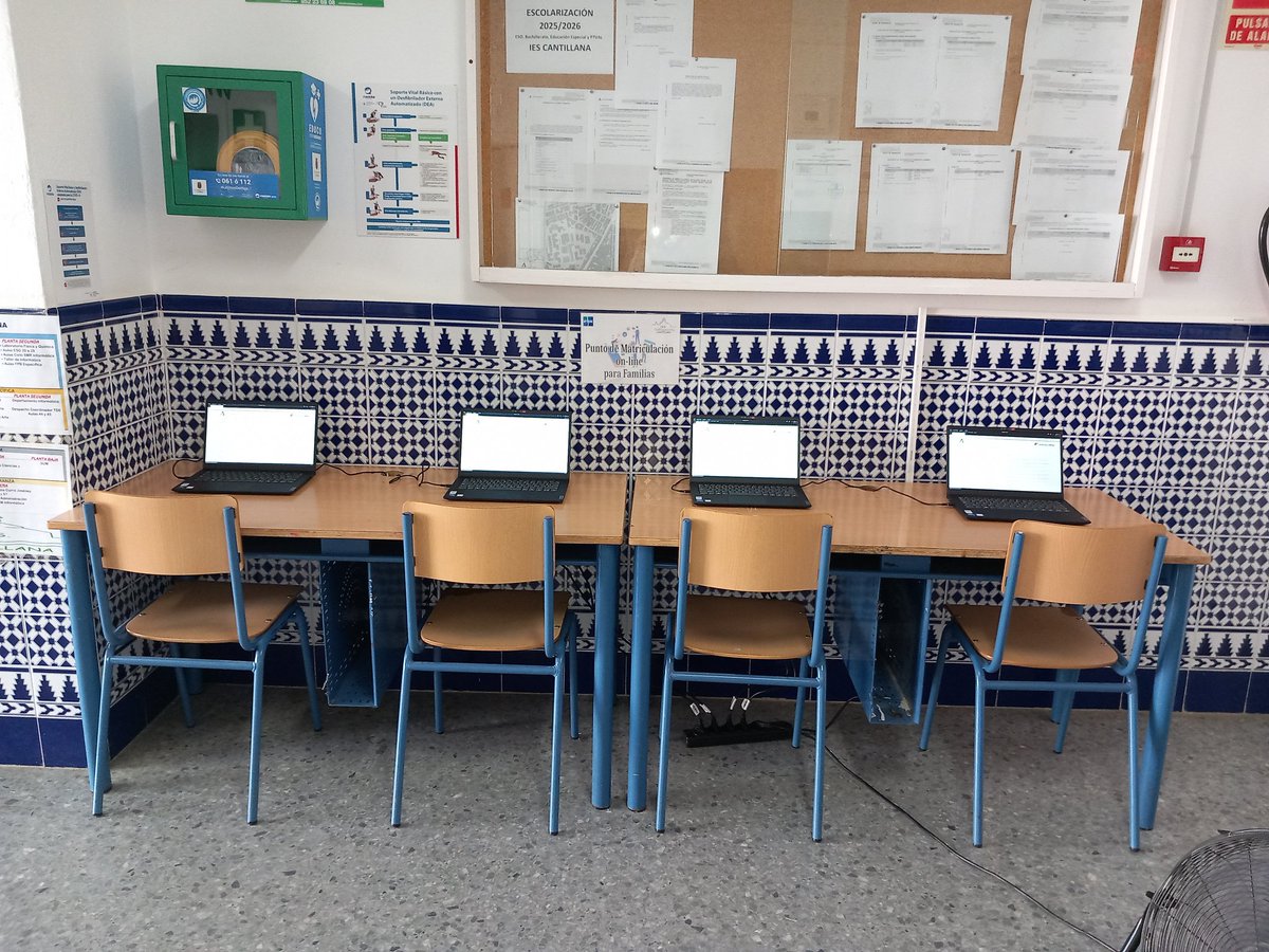 Ya tenemos instalado nuestro Punto de Acceso Digital para facilitar la matriculación a nuestras familias..Las solicitudes para Formación Profesional se pueden hacer entre el 15 y 30 de junio y la matriculación de ESO y Bachillerato entra el 1 y 10 de julio #puntodeaccesodigital
