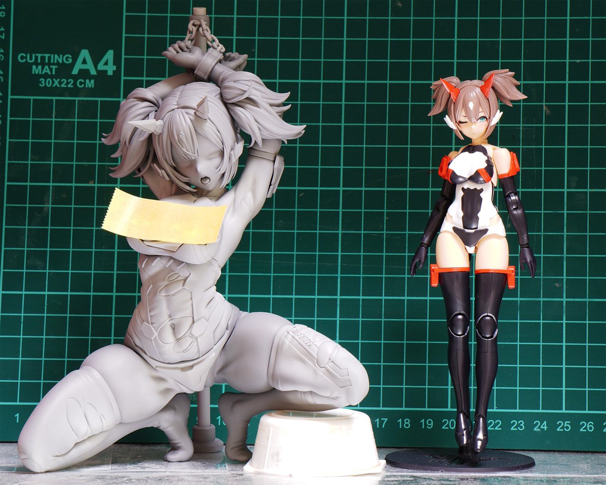 朱羅忍者 枢 の原型仕上がりました
やっぱり大きいと迫力があって良い！
#メガミデバイス