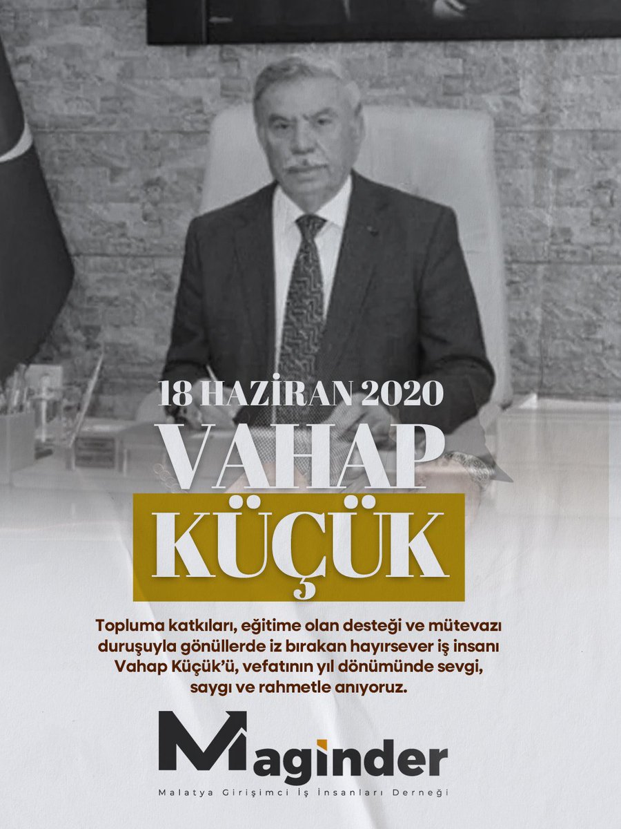 Hayırseverliğiyle, mütevazılığıyla ve milletine olan hizmet aşkıyla gönüllerde taht kuran; merhum Belediye Başkanımız, hayırsever iş insanı, Malatyamızın Vahap amcası Vahap Küçük’ü, vefatının 5. yılında rahmetle anıyoruz.

Geride bıraktığı iyiliklerle, dualarla ve hayırlarla