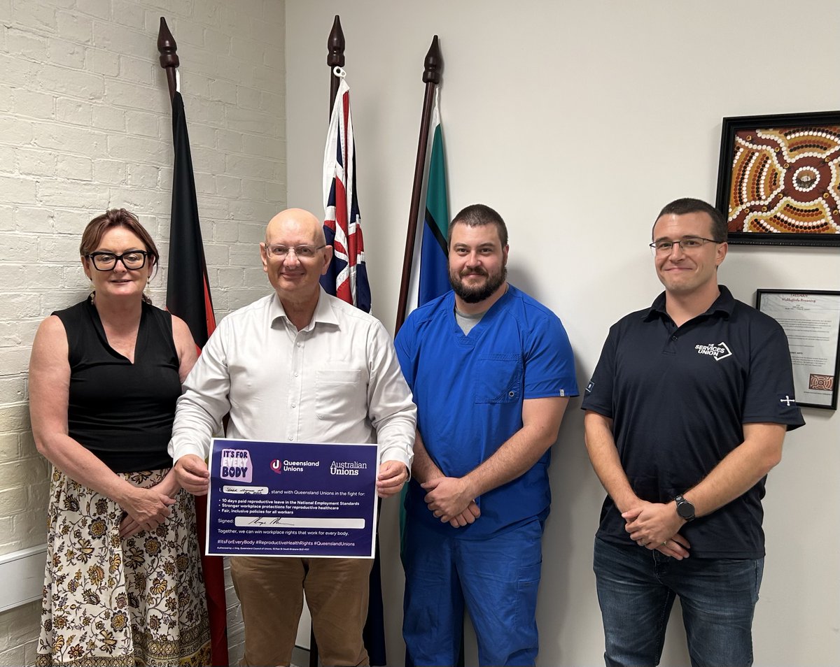 ShayneNeumannMP's tweet image. Proud to sign a pledge in support of the @TheQCU and @unionsaustralia #ItsForEveryBody campaign for #reproductivehealthrights.

This builds on progress made by the former @QLDLabor  Government and growing national recognition of reproductive health leave entitlements.