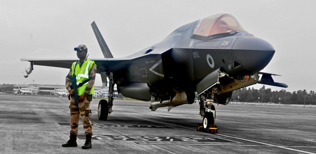GabbbarSingh's tweet photo. The F-35 is still in India. Still hasn’t recovered to fly back home. Soon will be painted as Tejas. https://t.co/Ko0aLVRD5K
