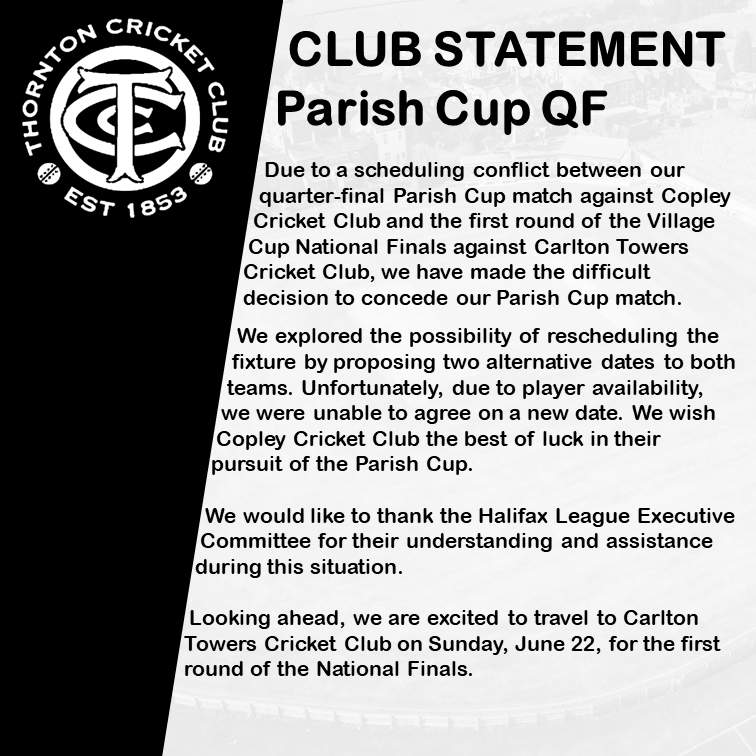 Thornton CC tweet media