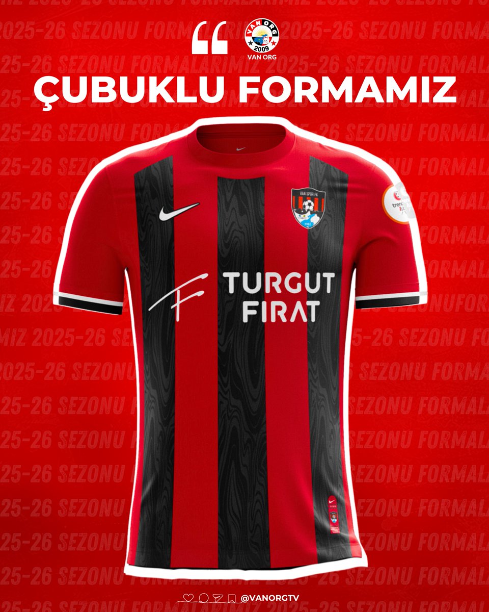 2025-2026 sezonunda Futbol A Takımımızın giyeceği Çubuklu formamız! ❤️🖤