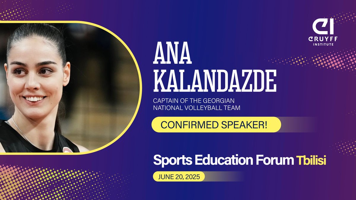 Ana Kalandadze, capitana de la Selección Nacional de Voleibol de Georgia, participará como ponente en el Sports Education Forum 2025 en #Tbilisi (Georgia).

¡Nos vemos el 20 de junio, en el Radisson Blu Iveria Hotel!

🔗 Más info: n9.cl/7xanui