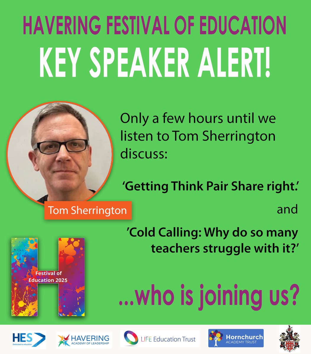 We're half way through the 2025 Festival already but don't worry, we still have another 2 days of great FREE CDP for you! Today from 4.15pm, hear from education expert Tom Sherringham. Sign up here: mondale-events.co.uk/event/festival…

#HFestEd #TeacherCPD #FreeCPD #virtualcpd