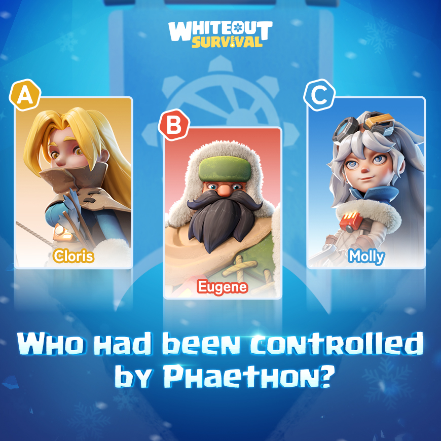 Quiz Time!

Which hero was controlled by Phaethon? 🤨 

=============================
👉Join us on Discord: discord.gg/whiteoutsurviv…
💎Top-up Center:  bit.ly/wospay
#whiteoutsurvival