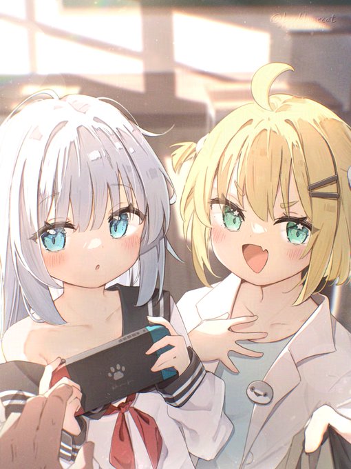 💙「 んぅー…一緒に遊びたい… 」
💛「 なにーなにー?もしかして、あたしたちに負けるのが怖いのかな♡ 」 