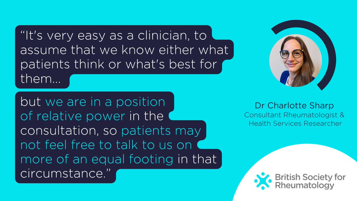 BSR (@rheumatologyuk) on Twitter photo Patient-centred care requires creating space for patient voices to be heard. <a href="/sharpcharlotte/">Dr Charlotte Sharp</a>
On 27 June, explore real life stories and evidenced-based tools to help evolve your clinical practice and improve outcomes in patient care. bit.ly/4gP5kl2 Patient-centred care requires creating space for patient voices to be heard. <a href="/sharpcharlotte/">Dr Charlotte Sharp</a>
On 27 June, explore real life stories and evidenced-based tools to help evolve your clinical practice and improve outcomes in patient care. bit.ly/4gP5kl2