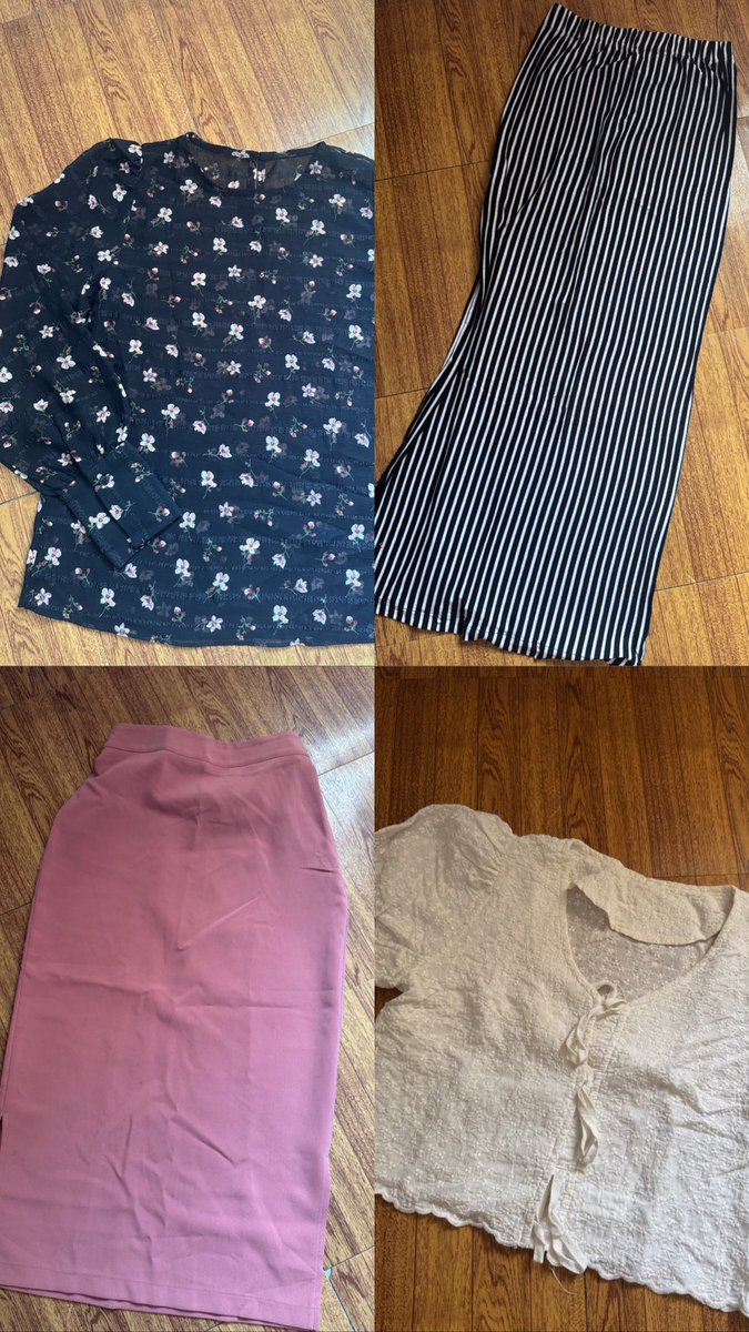 urdakocan's tweet photo. Sore all, mau jual preloved ku masih good condition semua🫶🏻 harga dari 20k sampai 80k yaaa dan bisa toko oren.. https://t.co/TIXGu2CZuX