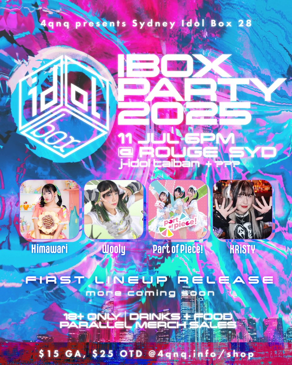 4QNQ (@4qnq_info) on Twitter photo IDOL BOX PARTY 2025 11 JUL 2025 7PM @ ROUGE SYDNEY, DARLING HARBOUR  Tickets & Information: 4qnq.info/shop 
Another night of IDOL BOX PARTY with Idol Acts from all over...   LINEUP
<a href="/wooly_chan/">Wooly ウーリ🐸💚Solo Idol in Sydney</a>
<a href="/himawaridaa/">🌻 中野向日葵 🌻</a>
<a href="/patopi_info/">patopi_info</a>
<a href="/kwistyy_/">KRiSTY .⋆♱🎀 PAXAUS🔜</a> 
.... More to be announced soon! IDOL BOX PARTY 2025 11 JUL 2025 7PM @ ROUGE SYDNEY, DARLING HARBOUR  Tickets & Information: 4qnq.info/shop 
Another night of IDOL BOX PARTY with Idol Acts from all over...   LINEUP
<a href="/wooly_chan/">Wooly ウーリ🐸💚Solo Idol in Sydney</a>
<a href="/himawaridaa/">🌻 中野向日葵 🌻</a>
<a href="/patopi_info/">patopi_info</a>
<a href="/kwistyy_/">KRiSTY .⋆♱🎀 PAXAUS🔜</a> 
.... More to be announced soon!