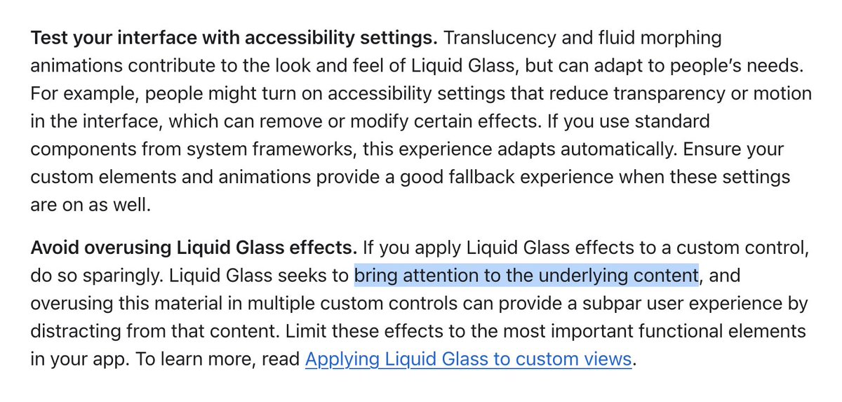 ngxson's tweet image. Apple in design guideline: accessiblity, no overuse
Apple in reality: no accessiblity, overuse